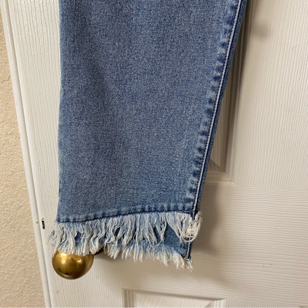 Kancan Womens Size 28” Double Fringe High Rise Straight Fit Med Wash Jeans NWT! - Picture 5 of 16